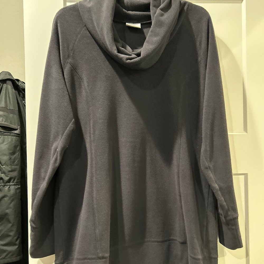 COLUMBIA, GRAY FLEECE, LONG TOP SIZE XL